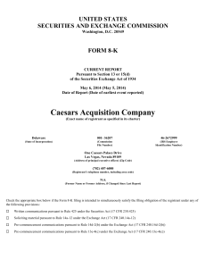 Caesars Acquisition Co (Form: 8-K, Received: 05/06