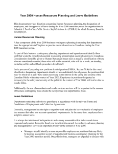 Year 2000 Human Resources Planning and Leave Guidelines