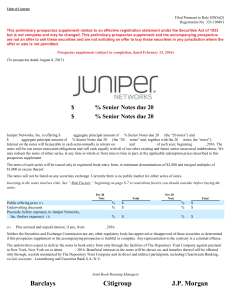 JUNIPER NETWORKS INC (Form: 424B2, Received