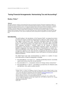 Taxing Financial Arrangements: Harmonising Tax and