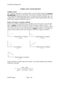 CORRELATION AND REGRESSION