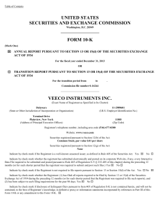 VEECO INSTRUMENTS INC (Form: 10-K, Received