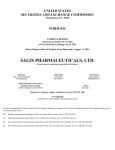 SALIX PHARMACEUTICALS LTD (Form: 8-K