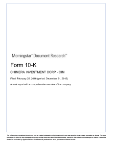 chimera investment corporation - Morningstar Document Research