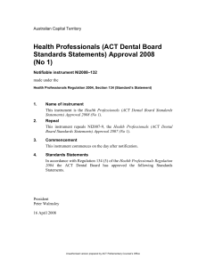 Health Professionals (ACT Dental Board