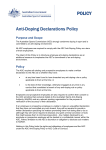 ASC Anti-doping declarations policy