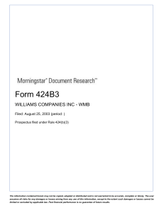 Form 424B3 WILLIAMS COMPANIES INC