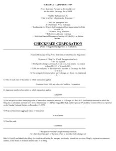 checkfree corporation - Investor Relations Solutions