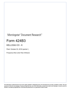 Kellogg Direct - Morningstar Document Research