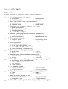Volcanoes and Earthquakes