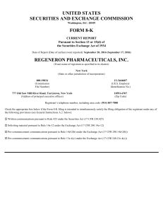 REGENERON PHARMACEUTICALS INC (Form: 8