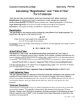 Calculating “Magnification” and “Field of View”