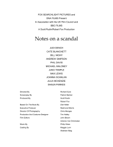 "Notes on a scandal" to the screen
