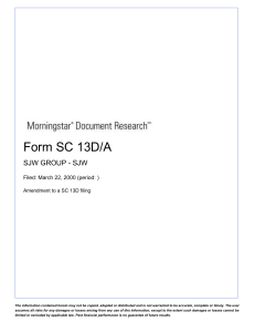 Form SC 13D/A SJW GROUP - SJW Filed: March 22, 2000 (period