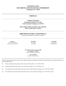 Breitburn Energy Partners LP (Form: 8