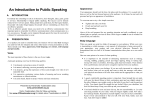 Introduction to Public Speaking