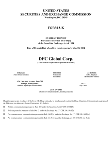 DFC GLOBAL CORP. (Form: 8-K, Received: 05/29