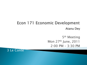 Atanu Dey - Econ171 Economic Development 2011