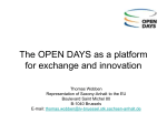 The OPEN DAYS as a platform for exchange and innovation
