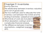 Chapter 9 – Part 1: Inventories