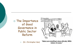 Importance of Good Governance in Public Sector Reform