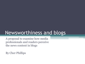 Newsworthiness and blogs