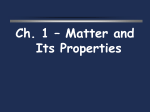 II. Classification of Matter