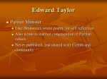 Notes on Edward Taylor`s