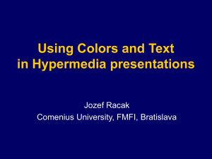 Using Colors and Text in Hypermedia presentation