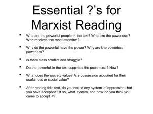 Essential ?`s for Marxist Reading