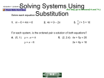 Solving Systems Using Substitution