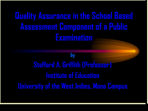 THE ALTERNATIVE PAPER TO SCHOOL BASED ASSESSMENT