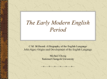 Key Historical Developments - 2012 History of the English Language