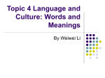 Chapter 5 Language and Culture: Words and Meanings