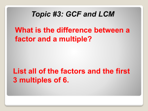 GCF and LCM Topic 3