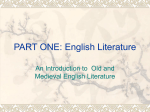 PART ONE: English Literature