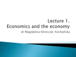 Lecture 1. Economics and the economy