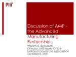 Discussion of AMP - the Advanced Manufacturing Partnership