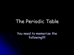 The Periodic Table