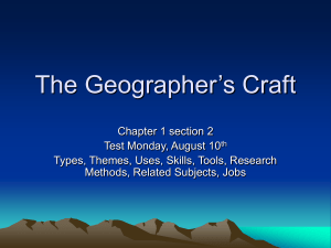 The Geographer`s Craft