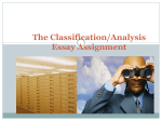 Classification, Analysis