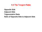 “standing” at angle J identify the hypotenuse, the opposite