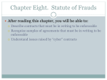 Chapter Eight. Statute of Frauds