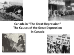 Canada in “The Great Depression” The Causes of the Great