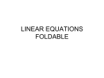 LINEAR EQUATIONS FOLDABLE