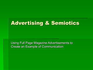 on Semiotics and model Magazine Ad Commentary