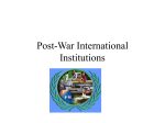 Post-War Institutions