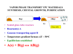 vapor phase transport vpc materials synthesis, crystal growth