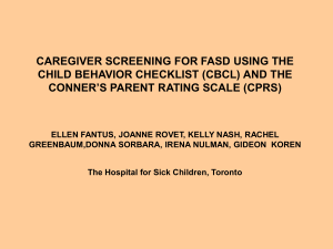 (CBCL) AND THE CONNER`S PARENT RATING SCALE