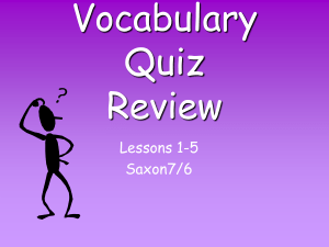 Math vocabulary. Lessons1-5